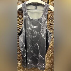 Lyftlyfe- Mens Large Tank Top, surface pilling, Black/Grey/White